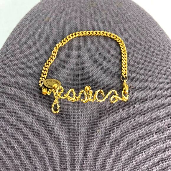 Apple Grace Designs Personalized Jessica Name Bracelet Gold Tone - Picture 2 of 4